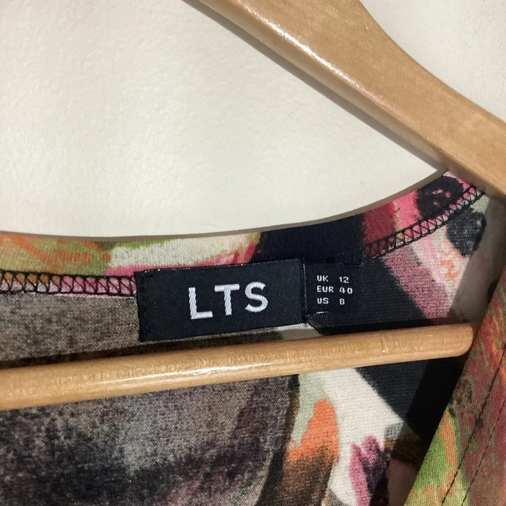 Long Tall Sally LTS Faux Wrap Maxi Dress UK 12 US 8 Abstract Bold Phoebe Buffay - Picture 13 of 15